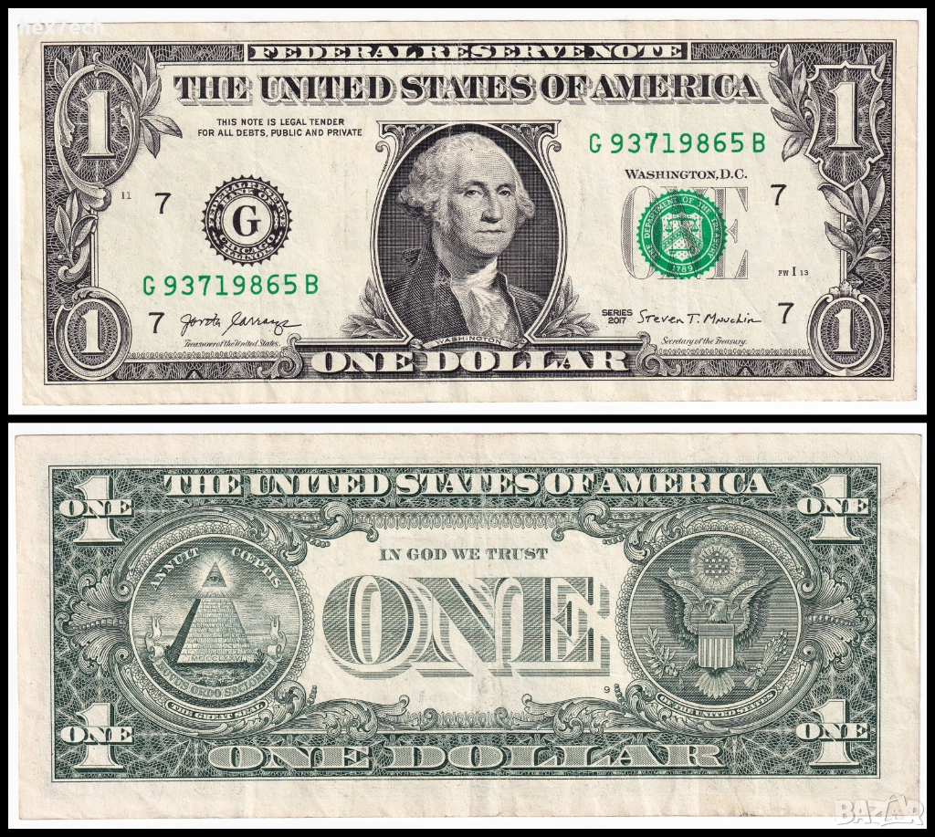 ❤️ ⭐ САЩ 2017 1 долар Чикаго G ⭐ ❤️, снимка 1