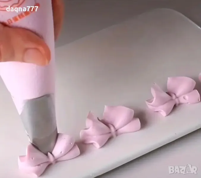 Комплект от 4 броя Неръждаеми Стоманени Дюзи за Глазура - Метални Насадки за Панделки, Листа и Модел, снимка 1