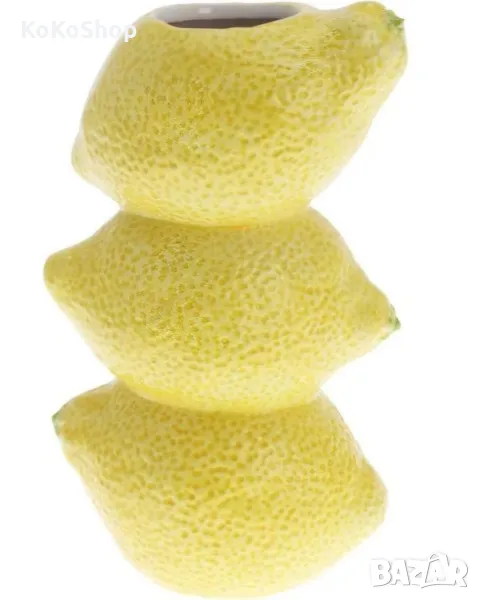 Ваза "Лимони"-8.4х12.6х20.2 см./жълта ваза/керамична ваза, снимка 1
