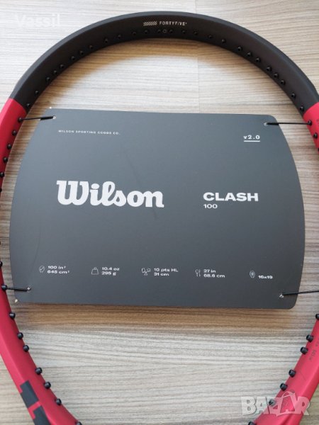 Професионална НОВА Wilson CLASH 100 V2.0 тенис ракета, снимка 1