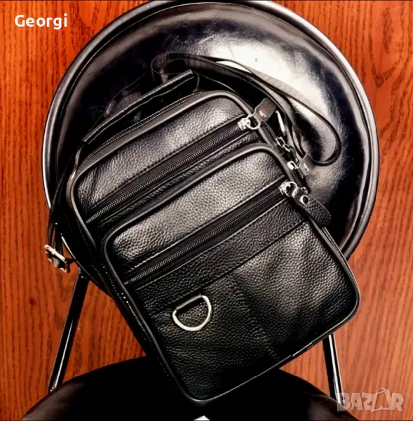 Промоция -15% Делова, луксозна, функционално/ежедневна мъжка чанта от черна естествена кожа!, снимка 1