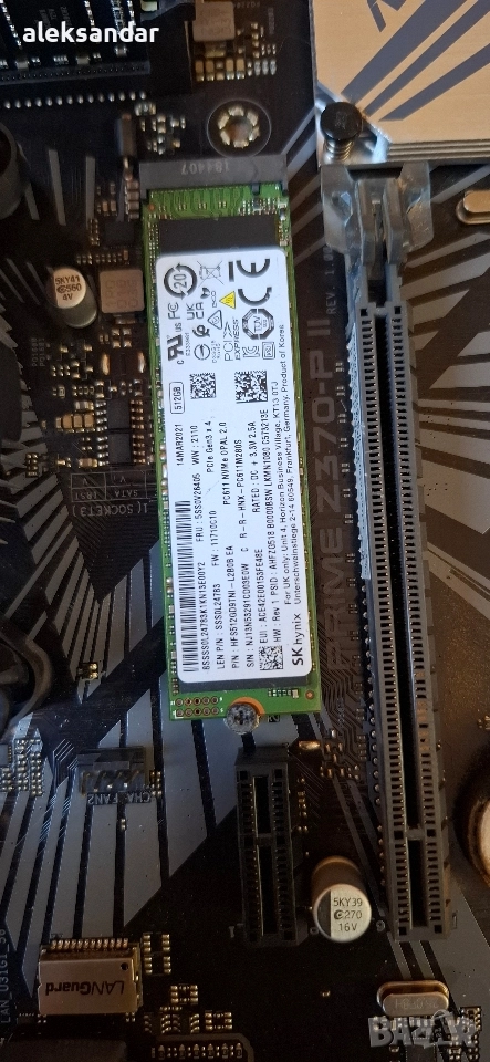 дъно.asus prime.z370.intr.i7.8700.32GB.ram.DDR4.ssd.512.GB, снимка 1