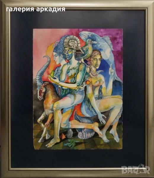 проф. Стоимен Стоилов - картина, 78,50 х 68,50 см., снимка 1