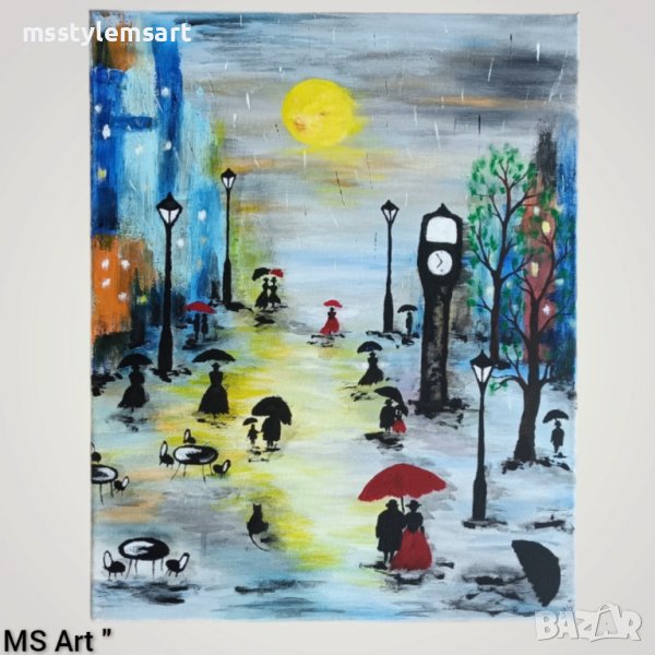 Дъждовен ден " Абстрактна картина , снимка 1