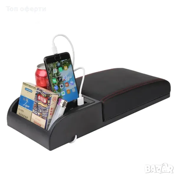 Универсален подлакътник барче за автомобил PG240 - карбон, снимка 1