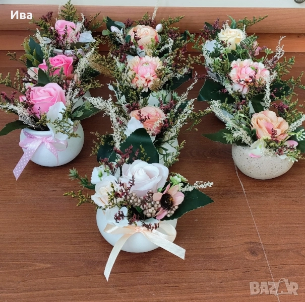 декорирани керамични кашпи, снимка 1