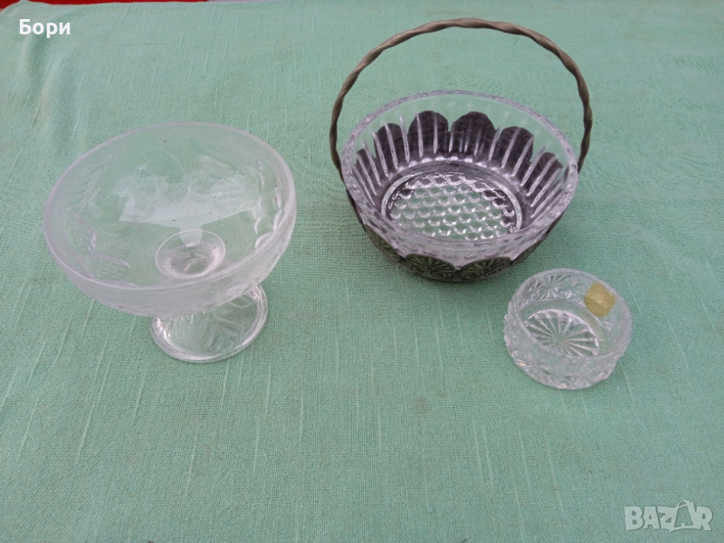 Стари стъклени купи кристал, снимка 1