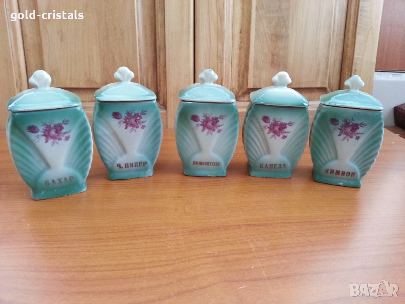 Стар български порцелан бурканчета, снимка 1