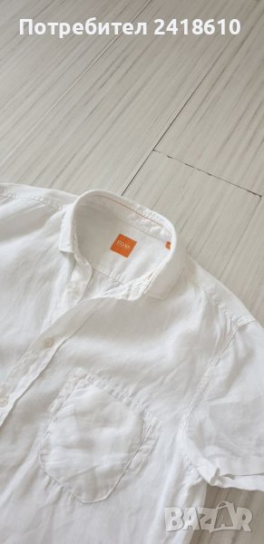 Hugo Boss EzippoE_1  Len 100% ЛЕН  Mens S НОВО! ОРИГИНАЛ! Мъжка Ленена Риза!, снимка 1