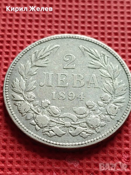 СРЕБЪРНА МОНЕТА 2 лева 1894г. КНЯЖЕСТВО БЪЛГАРИЯ ФЕРДИНАНД ПЪРВИ КНЯЗ БЪЛГАРСКИ 40684, снимка 1