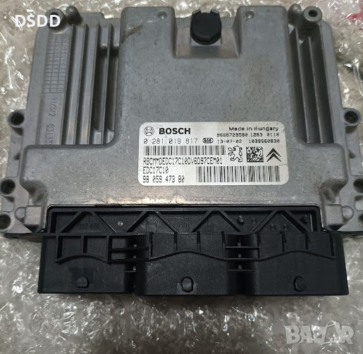 Компютър двигател / ECU BOSCH 0281019817 за Peugeot и Citroen 1.6 HDI, снимка 1