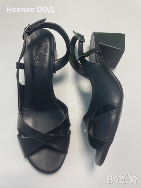 Дамски сандали с ток - Черни 39, снимка 1