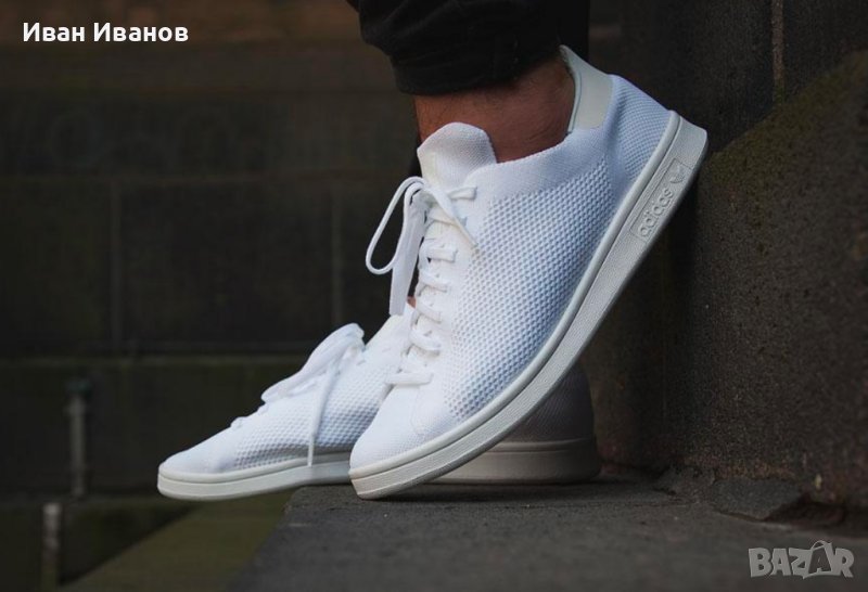 маратонки  ADIDAS ORIGINALS STAN SMITH PRIMEKNIT "TRIPLE WHITE" номер 42.5-43 1/3, снимка 1