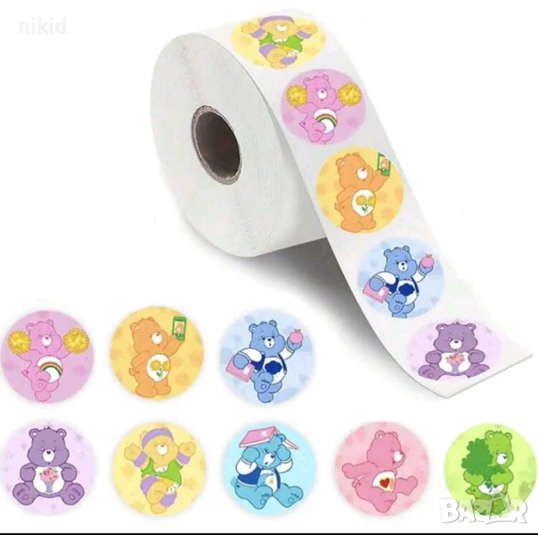 100 бр Грижовните мечета The Care Bears малки самозалепващи лепенки стикери за ръчна изработка, снимка 1