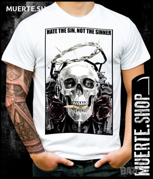 Тениска с щампа HATE THE SIN, снимка 1