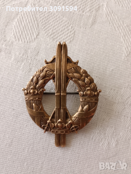 Колекционерска значка ,шведска военна ски част ,Втората световната, снимка 1