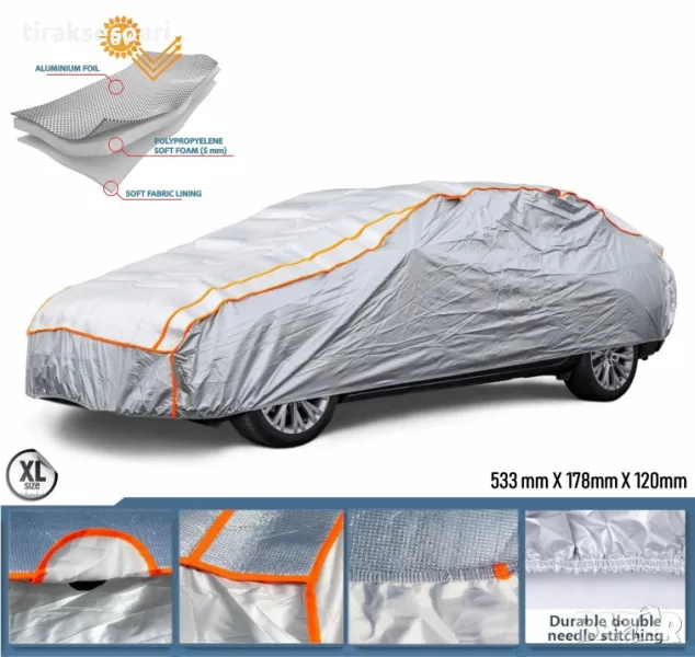 LUX Висок Клас XXL Водоустойчиво Покривало против градушка с алуминиево покритие, снимка 1