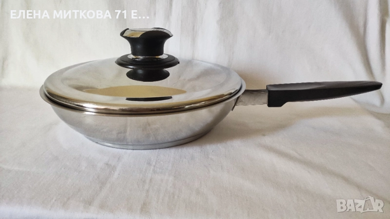 АМС масивен тиган от неръждаема стомана с термо капак, снимка 1