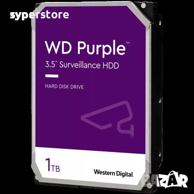 HDD твърд диск AV WD Purple 3.5', 1TB, 64MB, 5400 RPM, SATA 6 SS30726, снимка 1