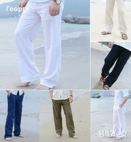 Летен панталон в стил бизнес-кежуал, памук+лен., снимка 4 - Панталони - 51251573