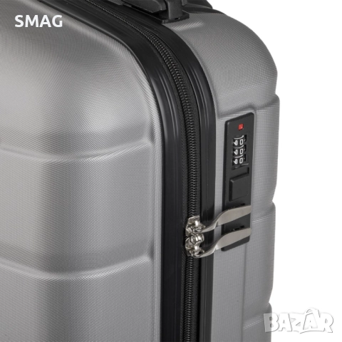 Куфар за ръчен багаж 33л, сив метален_1245724, снимка 5 - Куфари - 52188468