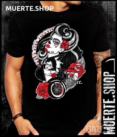 Черна тениска с щампа LIVE FREE RIDE FREE, снимка 1