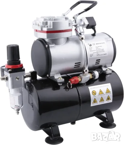 Fengda FD-189 компресор за Airbrush 3L – безмаслен, 6 bar, влагоуловител, за аерограф