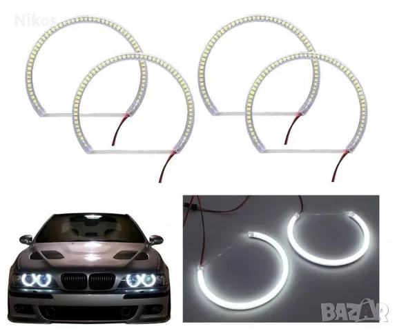  Комплект Кристални LED Ангелски Очи за BMW E39 – Ярко бяла светлина