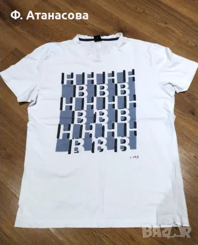 Мъжка бяла тениска Hugo Boss, размер XL ХЛ, оригинална