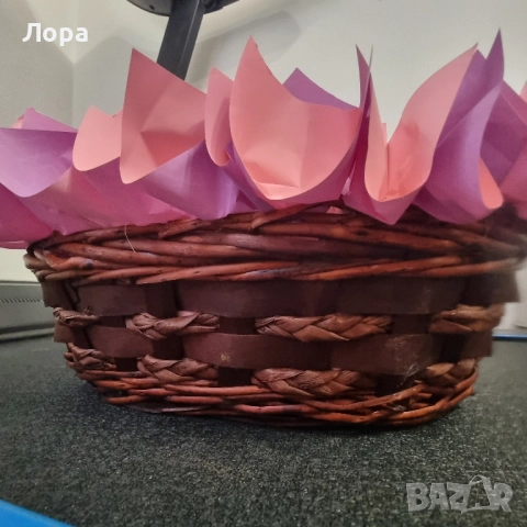 🎀 Луксозна подаръчна кошница в розово-лилава гама от арт ателие Lollipop, снимка 2 - Декорация за дома - 52321460