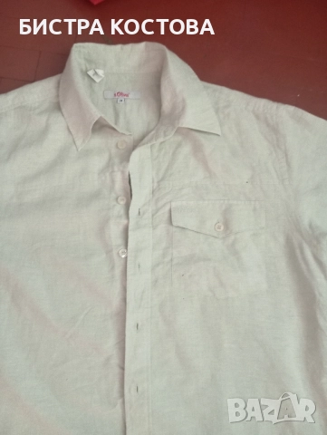 Мъжка ленена риза, марка Oliver , снимка 4 - Тениски - 51726521