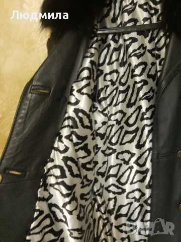 Кожено яке,висок клас с подплата и сатенен хастар,две яки,еко и лисица, снимка 8 - Якета - 50962020