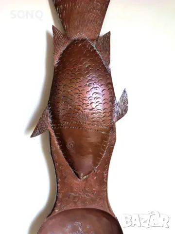 Интересна Стара Медна Лъжица-Риба, снимка 3 - Антикварни и старинни предмети - 50204348