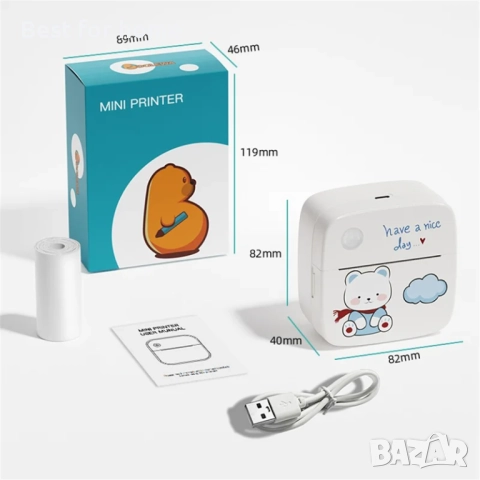 Lx-D2 Термо без мастило Bluetooth 5.2 мини принтер за снимки, бележки, снимка 6 - Други - 52602783