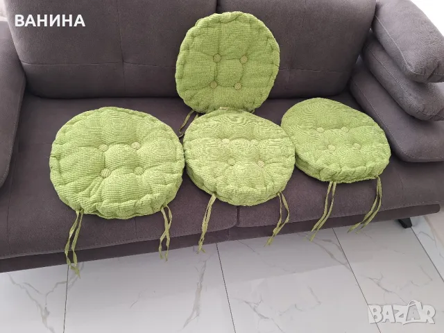 КРЪГЛА РАИРАНА ВЪЗГЛАВНИЦА ЗА СТОЛ  Ф40см., снимка 5 - Възглавници - 49360035