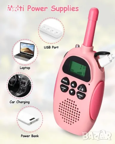 Комплект 2 броя Уоки-Токи за момичета и момчета - обхват 3 километра , снимка 13 - Други - 48549357