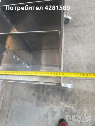 Немска количка за чували за брашно и продукти от неръждаема стомана в много добро състояние, снимка 8 - Други машини и части - 53654892