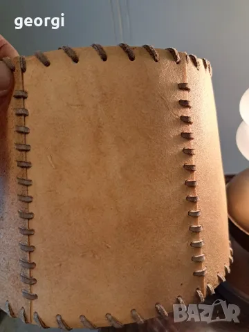 немска настолна лампа с плафон от естествена кожа     15/4, снимка 10 - Настолни лампи - 48974167