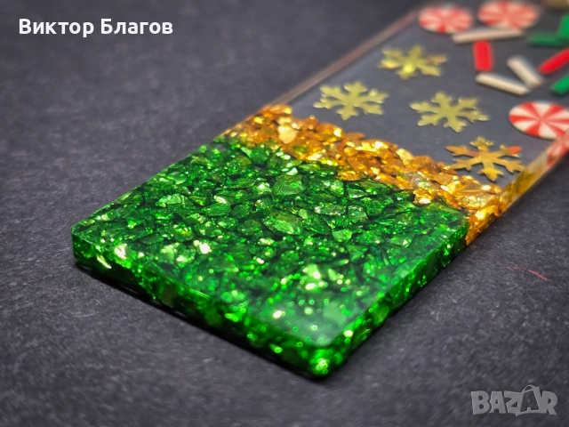 Коледен книгоразделител от епоксидна смола, снимка 5 - Коледни подаръци - 52908780