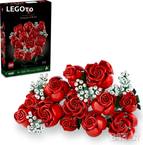 НОВО ЛЕГО 10328 Botanical – Букет от Рози LEGO 10328 Botanical – Bouquet of Roses, снимка 4 - Конструктори - 52552914