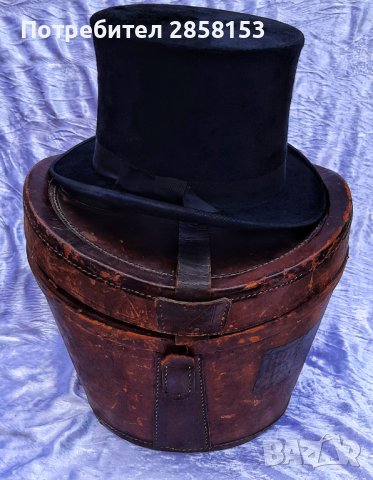 Черен бобър цилиндър Joshua Turner с оригинална кожена кутия