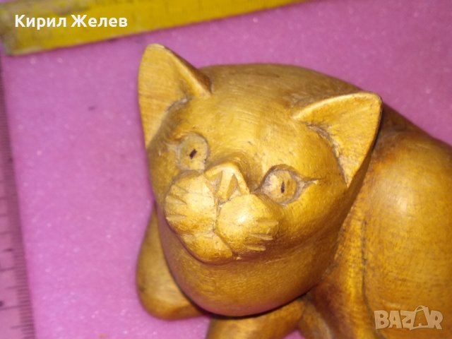 СИМПАТИЧНО МАЛКО СЛАДКО КОТЕНЦЕ ДЕКОРАТИВНА ДЪРВЕНА ФИГУРКА Стара РЪЧНА АРТ ИЗРАБОТКА 42883, снимка 14 - Статуетки - 44314427
