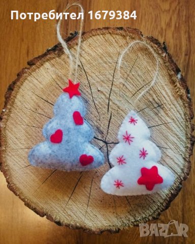 Коледна декорация елха / Коледни играчки елха за елха от филц ръчна изработка