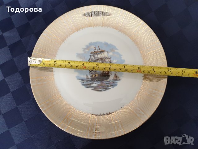 Порцеланова чиния-Бавария с богата позлата, снимка 2 - Чинии - 35873336