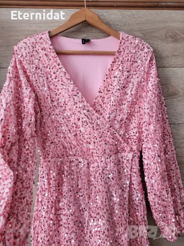 Розова рокля пайети VERO MODA , снимка 4 - Рокли - 47621841