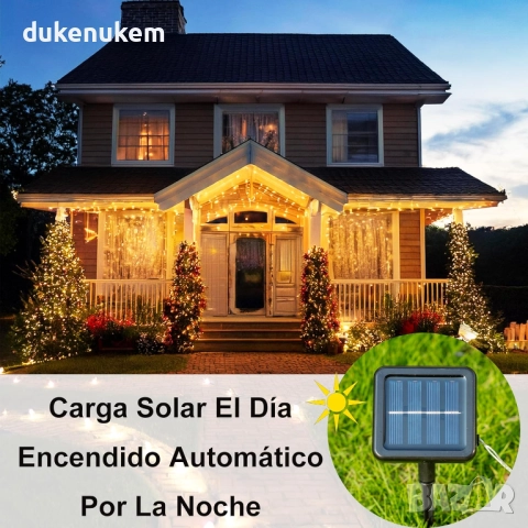 LED соларни гирлянди 200 LED, лампички, 2 бр x 22 м, снимка 2 - Лед осветление - 52572163