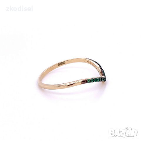 Златен дамски пръстен 0,96гр. размер:56 14кр. проба:585 модел:22481-1, снимка 2 - Пръстени - 44617997