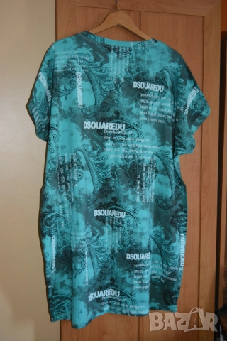 👗 Дамска тюркоазена есенна/лятна туника - Made in Italy; Over size 3XL–5XL, снимка 2 - Туники - 41769754