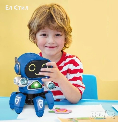 Танцуващ мини робот с LED светлини и 360 градуса ротация. Екологична пластмаса., снимка 12 - Електрически играчки - 53567194