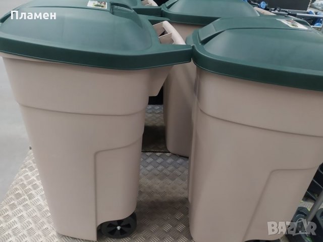 Боклукчийска кофа, контейнер за смет отпадъци с капак и колелца56 x 52 x 88, 110 литра , снимка 5 - Други стоки за дома - 35815684